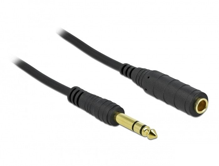 Delock Klinkenverlängerungscable 6,35 Mm 3 Pin Stecker Zu Buchse 10 M Schwarz