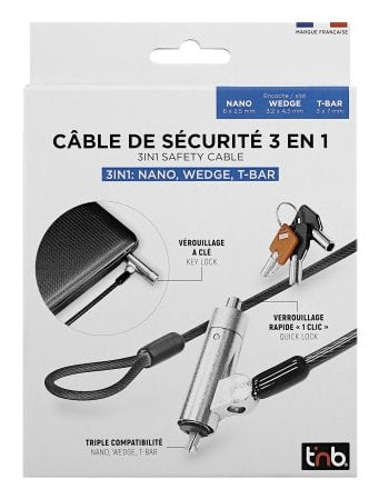 EAN 3303170118924 - T'nB MCAV3IN1KEY accesorio para cable Bloqueo de seguridad de cables imagen 5