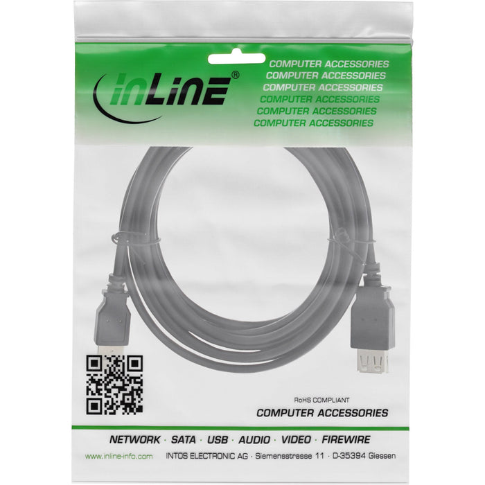 Cable De Extensión Inline Usb 2.0 Tipo A Macho A Hembra Negro 5m
