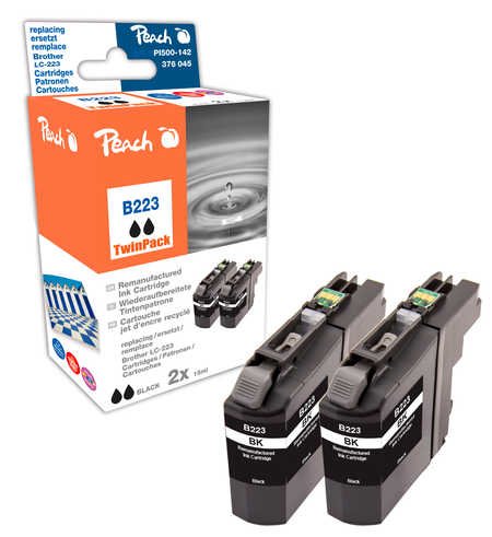 EAN 7640164826769 - Peach PI500-142 cartucho de tinta 2 pieza(s) Compatible Rendimiento estándar Negro imagen 1