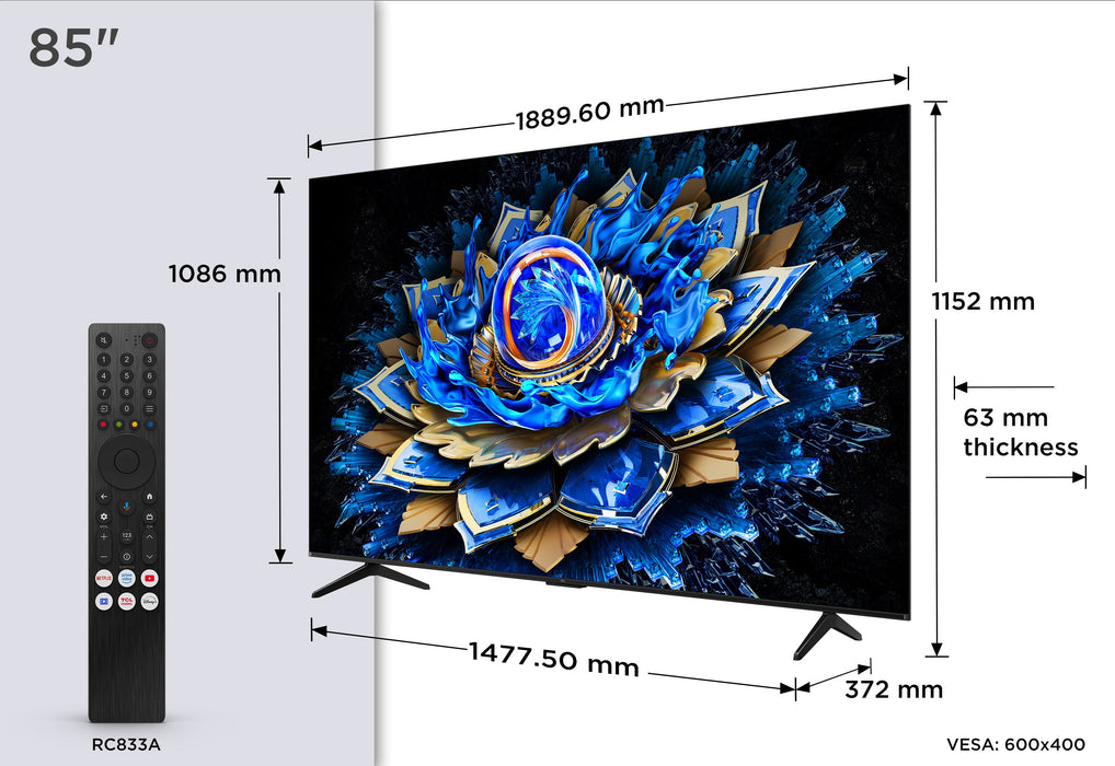 EAN 5901292528607 - TCL T69C 85T69C Televisor 2,16 m (85") 4K Ultra HD Smart TV Wifi Negro imagen 3