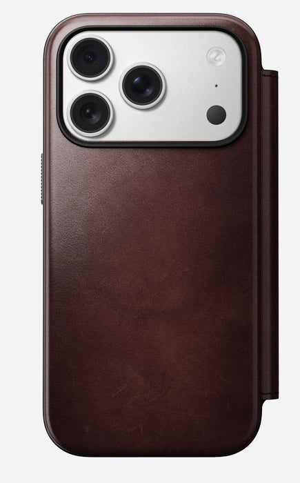 Nomad Modern Leather Folio Iphone 17 Pro Burgundy Horween