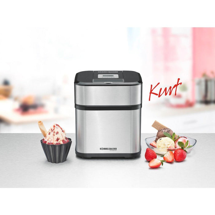 EAN 4001797866004 - Rommelsbacher IM 12 máquina para helados Heladera tradicional 1,5 L Negro, Acero inoxidable imagen 2