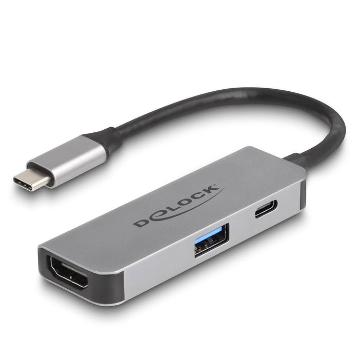 Delock Usb Type-C Adapter Zu Hdmi 4k 60 Hz Mit Usb Typ-A Und Usb Type-C Pd 95 W