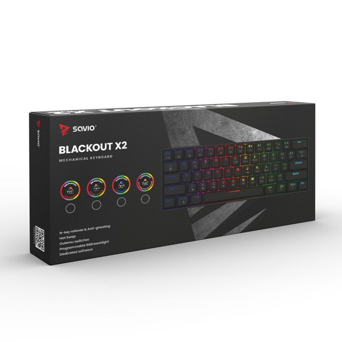 EAN 5901986049456 - Savio BLACKOUT X2 RED teclado Juego USB QWERTY Internacional de EE.UU. Negro imagen 6