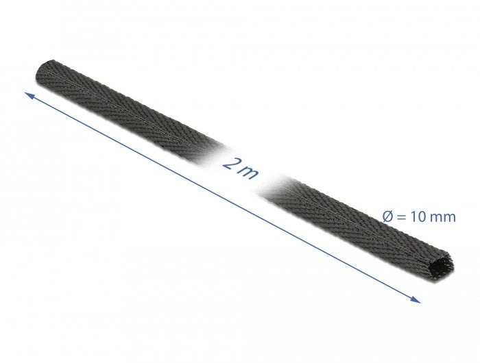 Gewebeschrumpfschlauch 2 M X 10 Mm Schrumpfungsrate 2:1 Schwarz