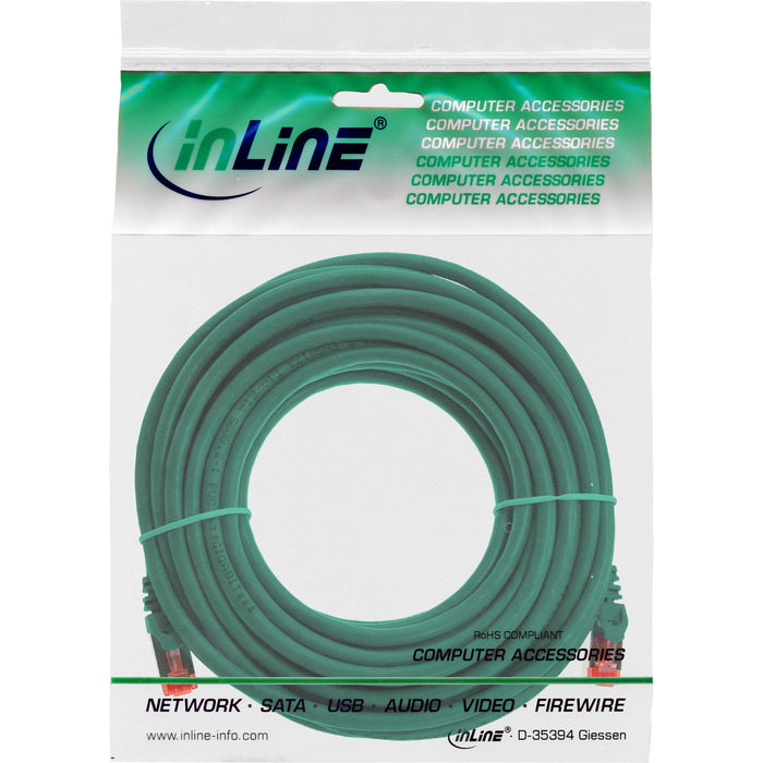 Cable De Red Inline S/Ftp Pimf Cat.6 250mhz Cobre Libre De Halógenos Verde 10m