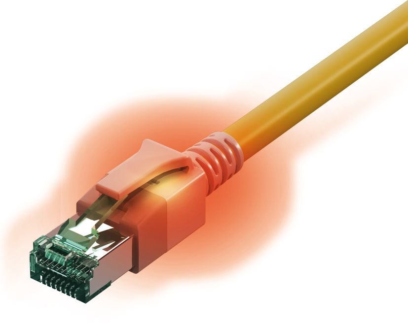 Easylan Dualboot Led Cable De Red Rj45 S Ftp Cat.6a (Class Ea), Mit Sacon Stecker, Lsoh, Gelb, 2 M
