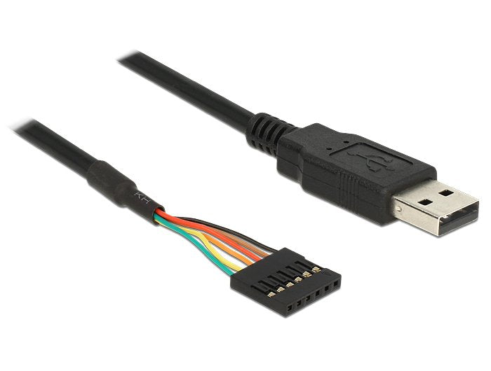 Delock Konverter Usb 2.0 Stecker Zu Ttl 6 Pin Pinheader Buchse 1,8 M (3,3 V)