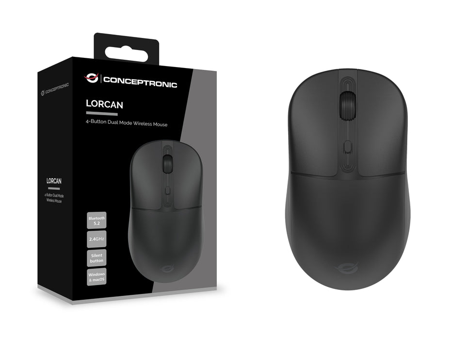 EAN 4015867226964 - Conceptronic LORCAN04B ratón Oficina Ambidextro RF Wireless + Bluetooth Óptico 1600 DPI imagen 7
