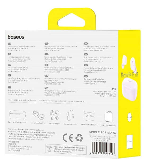 EAN 6932172657239 - Baseus Bowie E18 Auriculares True Wireless Stereo (TWS) Dentro de oído Llamadas/Música USB Tipo C Bluetoo imagen 8