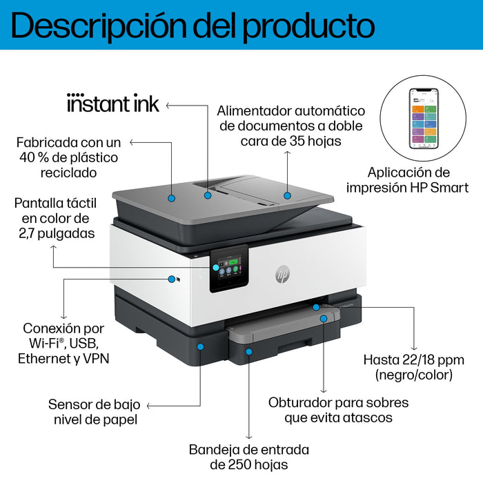 EAN 0196786895944 - HP OfficeJet Pro 9120e AiO Printer Inyección de tinta térmica A4 4800 x 1200 DPI 22 ppm Wifi imagen 4