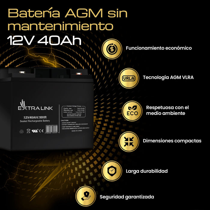 Extralink Akumulator Battery Accumulator 12v 40ah - Batterie - 40.000 Mah Sealed Lead Acid (Vrla) 13.5 V 12 Ah