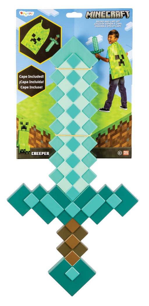 EAN 0192995156234 - Disguise Diamond Sword & Creeper Cape Armas y armadura para disfraz Niño Cualquier género imagen 1