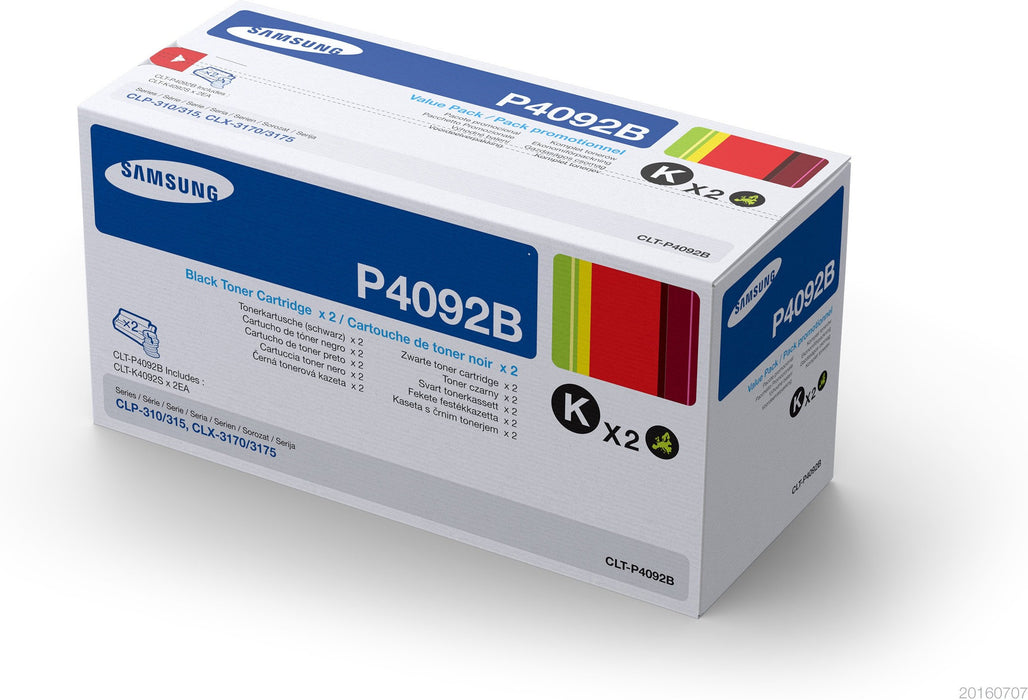 EAN 0191628449491 - Samsung CLT-P4092B 2-pack Black Toner Cartridges cartucho de tóner 2 pieza(s) Original imagen 2