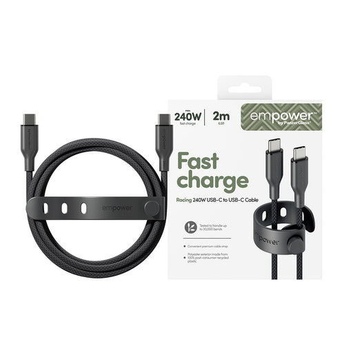 EAN 5715685027673 - PanzerGlass empower™ by ® Racing 240W USB-C to USB-C Cable | USB 2.0 | 2M | Space Black cable USB Negro imagen 2