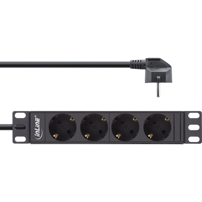Regleta Pdu Inline De 10", Enchufe Protector De 4 Puertos, Sin Interruptor, 2 M, Negro