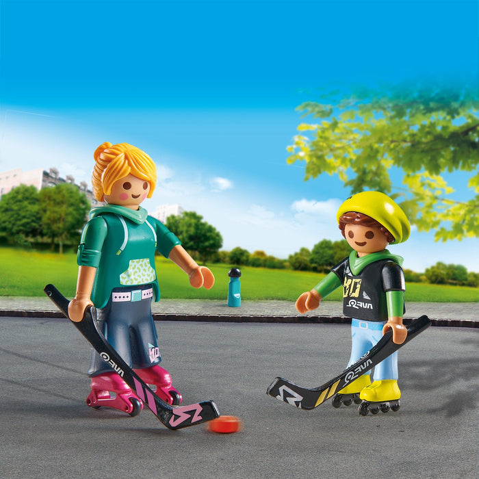 Playmobil 71209 Duopack Hocky Sobre Patrines Con Palos Y Disco.