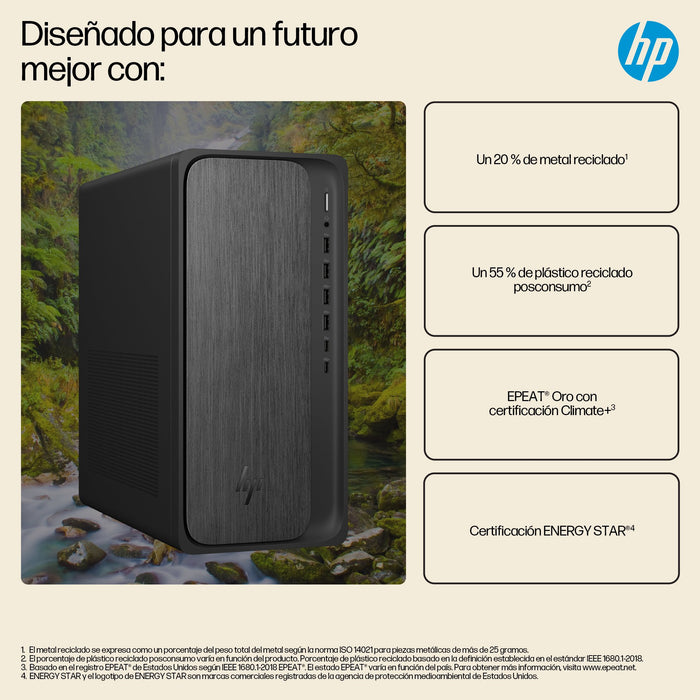 EAN 0199764264343 - HP OmniDesk M02-0013ns AMD Ryzen™ 5 8500G 16 GB DDR5-SDRAM 1 TB SSD Windows 11 Home Torre PC Negro, Gris imagen 9