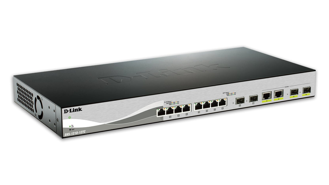 EAN 0790069467653 - D-Link DXS-1210-12TC/E switch Gestionado L2 10G Ethernet (100/1000/10000) 1U Negro, Plata imagen 1