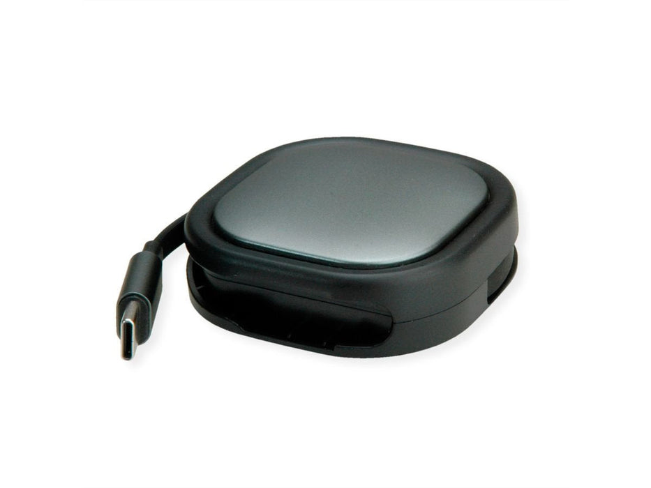 Roline Usb 2.0 Aufrollbares Cable C-C St St Schwarz 1.2m