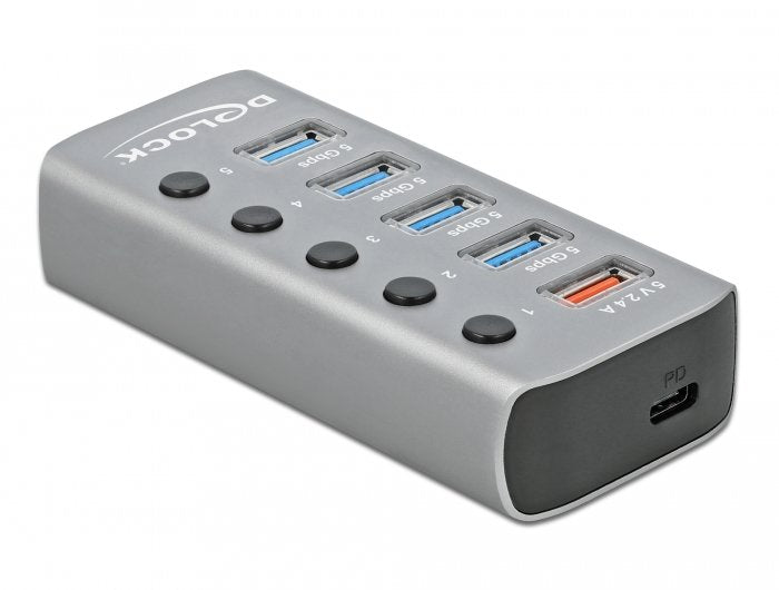 EAN 4043619632633 - DeLOCK 63263 hub de interfaz USB 3.2 Gen 1 (3.1 Gen 1) Type-B 5000 Mbit/s Gris imagen 3