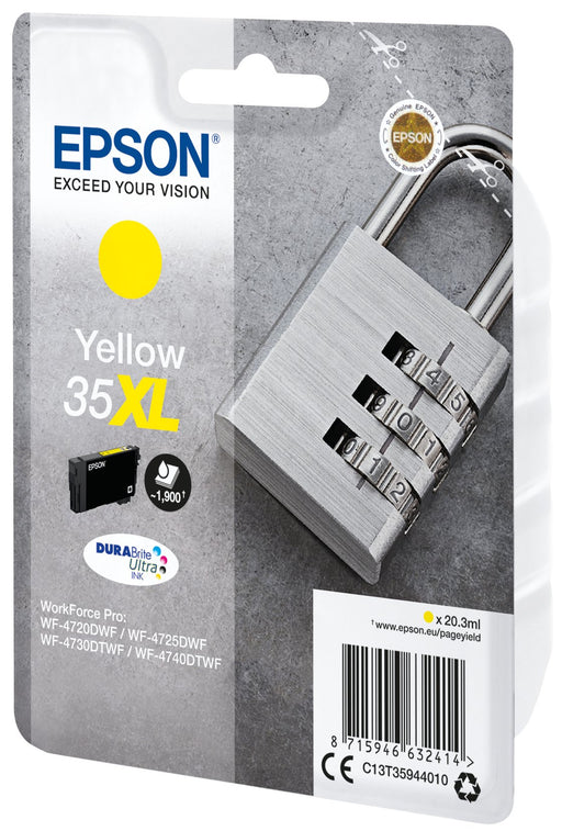 EAN 8715946632414 - Epson Padlock C13T35944010 cartucho de tinta 1 pieza(s) Original Alto rendimiento (XL) Amarillo imagen 2