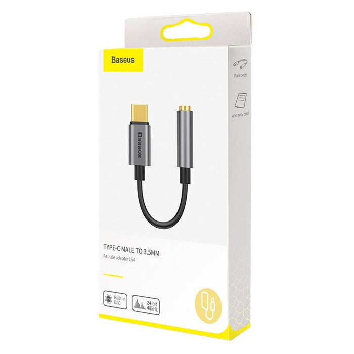 Baseus L54 Cable De Teléfono Móvil Negro, Gris Usb C 3,5mm