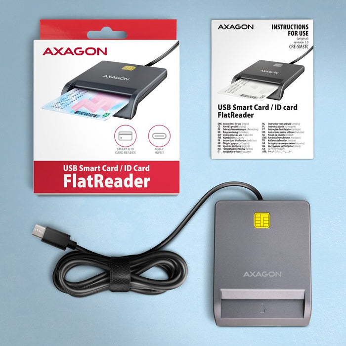 EAN 8595247908841 - Axagon CRE-SM3TC lector de tarjeta inteligente Interior USB USB Tipo C Gris imagen 5