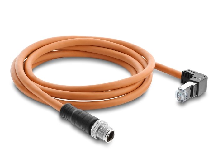Delock M12 Cable X-Kodiert 8 Pin St A Rj45 St 2m Naranja
