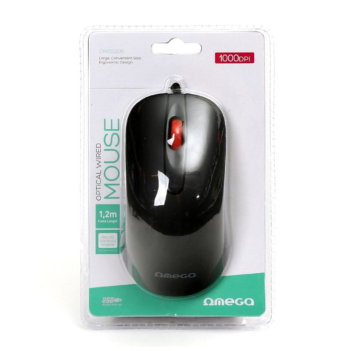 EAN 5907595452663 - Omega OM0520B ratón Oficina Ambidextro USB tipo A Óptico 1000 DPI imagen 2