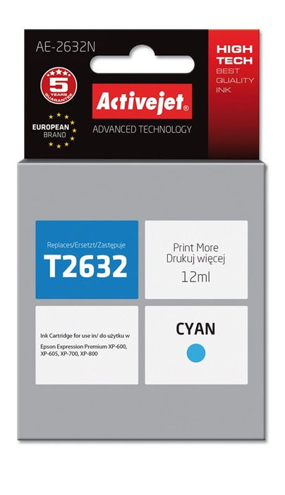 EAN 5901443017530 - Activejet AE-2632N cartucho de tinta 1 pieza(s) Compatible Alto rendimiento (XL) Cian imagen 1