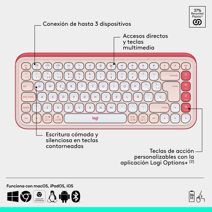 EAN 5099206127869 - Logitech 920-013120 teclado Ratón incluido Universal QWERTY Español Rosa imagen 15