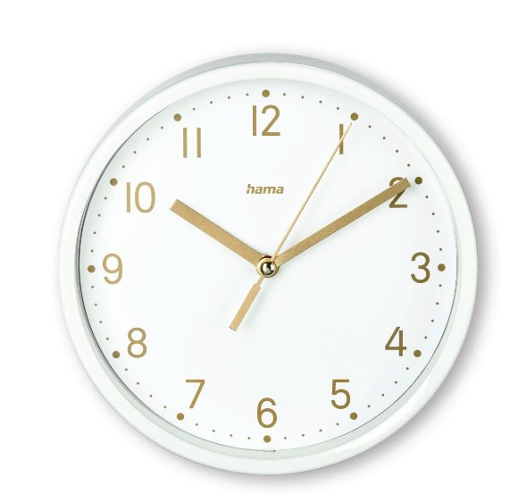Hama Madeira Reloj De Sobremesa Analogico - Silencioso - Funciona Con 1 Pila Aa - 16x4.5cm - Blanco
