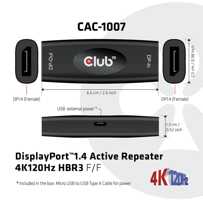 EAN 8719214471590 - CLUB3D CAC-1007 cambiador de género para cable DisplayPort Negro imagen 5