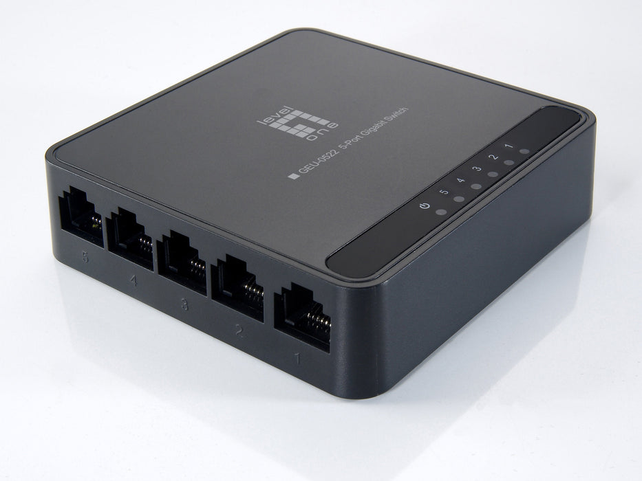 Levelone Switch Gigabit Ethernet 5 Puertos (10/100/1000) Negro