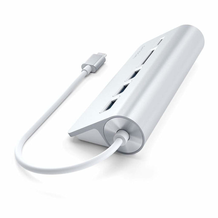 Satechi Aluminium Hub Combo Usb-C (3x Usb-A, Czytnik Kart Micro/Sd) (Srebrny)