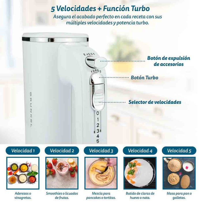 EAN 8426156012865 - Grunkel AM-25G batidora Batidora de mano 250 W Blanco imagen 7