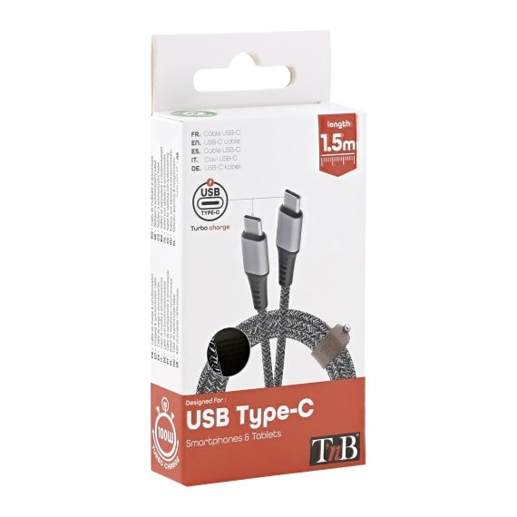 EAN 3303170111307 - T'nB TCUSBCLTD cable USB 1,5 m USB C 60 W Gris imagen 5