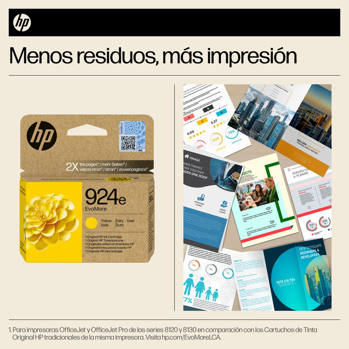 EAN 0196786147487 - HP 924e EvoMore Yellow Original Ink Cartridge cartucho de tinta 1 pieza(s) Alto rendimiento (XL) Amarillo imagen 5