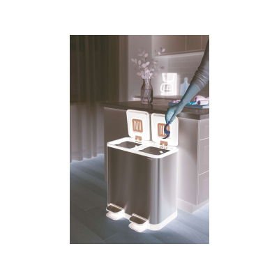 EAN 4002390095860 - MAUL 9502294 cubo de basura Rectangular Acero inoxidable Negro, Plata imagen 3
