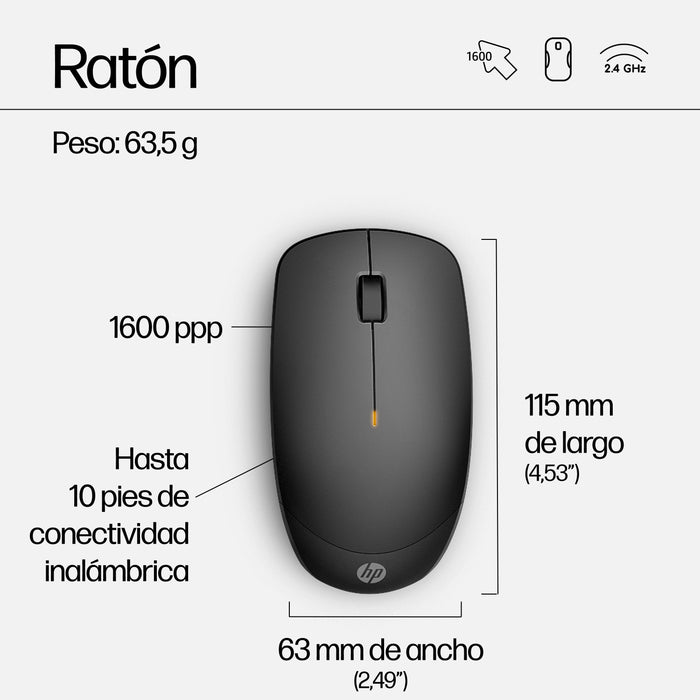EAN 0195122125004 - HP 230 Wireless Mouse and Keyboard Combo teclado Ratón incluido Oficina RF inalámbrico Negro imagen 3