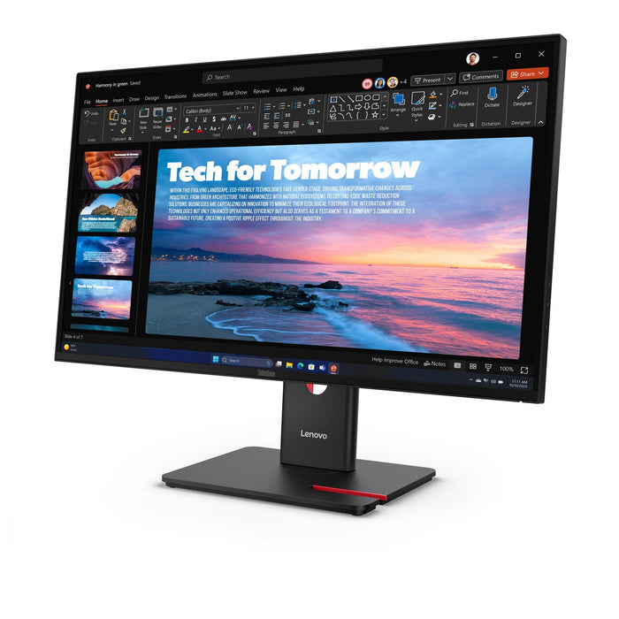 Monitor Lenovo  27" Thinkvision T27qd-40 Led  2560 X 1440 Pixeles Wide Quad Hd Negro
