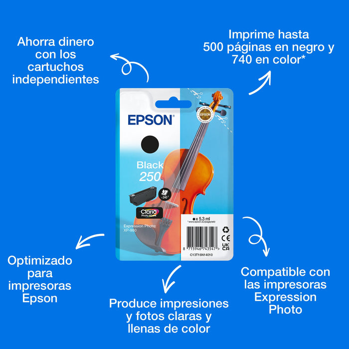 EAN 8715946743547 - Epson 250 Violin Claria Photo HD cartucho de tinta 1 pieza(s) Original Rendimiento estándar imagen 3
