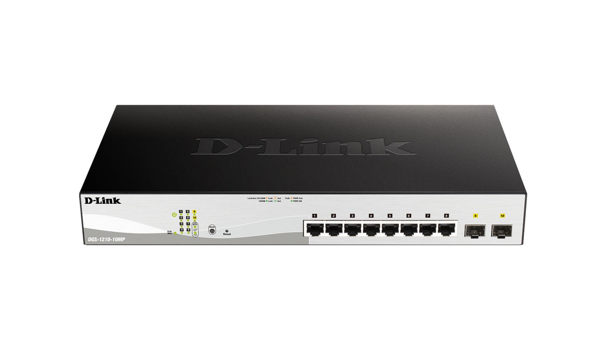 Switch D Link 10 Puertos Gestionable 8 Gigabit Ethernet 10 100 100 Poe 2 Sfp