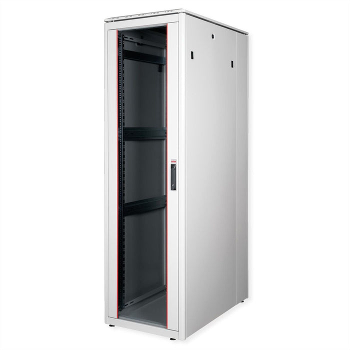 Roline 19-Zoll Netzwerkschrank Pro 42 He, 600x1000 Bxt Glastr Grau