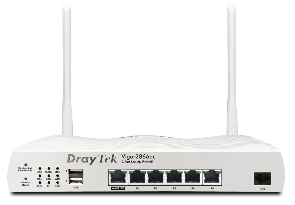EAN 4710484744111 - DrayTek Vigor 2866Vac router inalámbrico Gigabit Ethernet Doble banda (2,4 GHz / 5 GHz) Blanco imagen 1