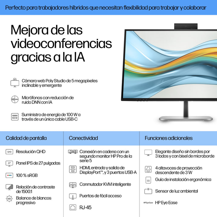 EAN 5715063749593 - HP Series 5 Pro 27 inch QHD pantalla para PC 68,6 cm (27") Quad HD LCD Negro imagen 3