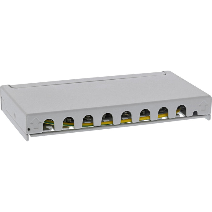 Inline® Patch Panel Cat.6a 0.5u 8-Port, For Table/Wall/Rail, With Dust Projoection, Gris