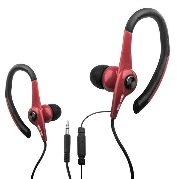 Auriculares Deportivos Elbe Au-107-Mic Con Micrófono Jack 3.5 Rojo Y Negro